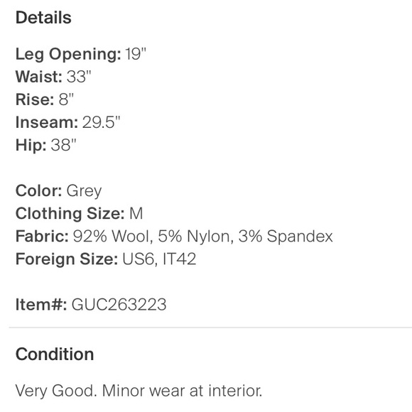 Gucci Pants & Jumpsuits Gucci Wool Midrise Pants Poshmark